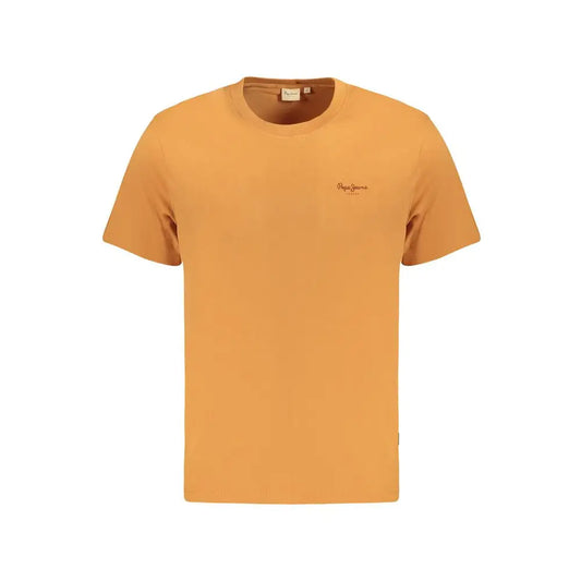 Mustard-gul Pepe Jeans orange bomuldsskjorte med broderet logo