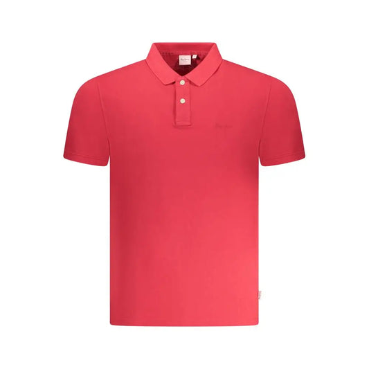 Pepe jeans rød bomuldsmænds polo shirt fra outlet mærkevarer, 100% originale brands