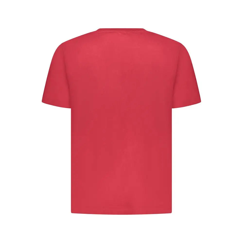 Pepe jeans red cotton men t-shirt with crew neck design