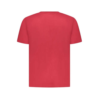 Pepe jeans red cotton men t-shirt with crew neck design