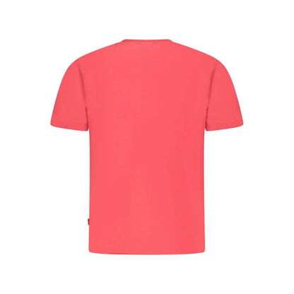 Pepe jeans rød bomuld t-shirt i levende koralfarve med crew neck