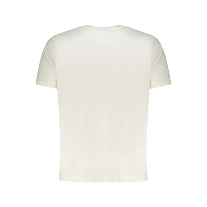 Pepe jeans white cotton men t-shirt, cream short-sleeved crew neck