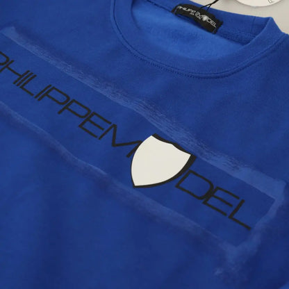 Philippe Model Blue Printed Long Sleeves Pullover Sweater