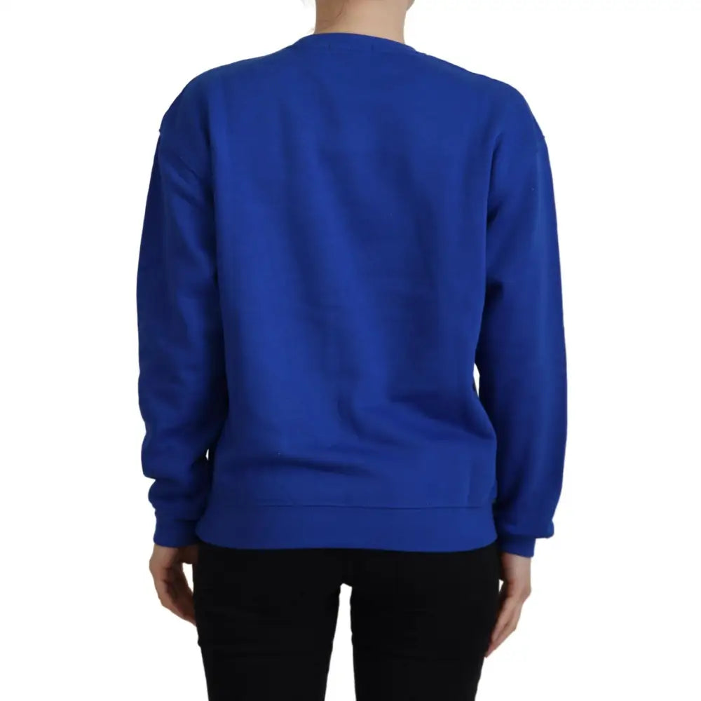 Philippe Model Blue Printed Long Sleeves Pullover Sweater