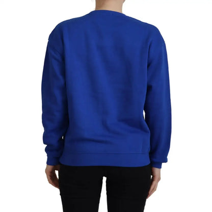 Philippe Model Blue Printed Long Sleeves Pullover Sweater