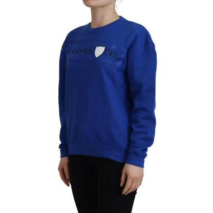 Philippe Model Blue Printed Long Sleeves Pullover Sweater