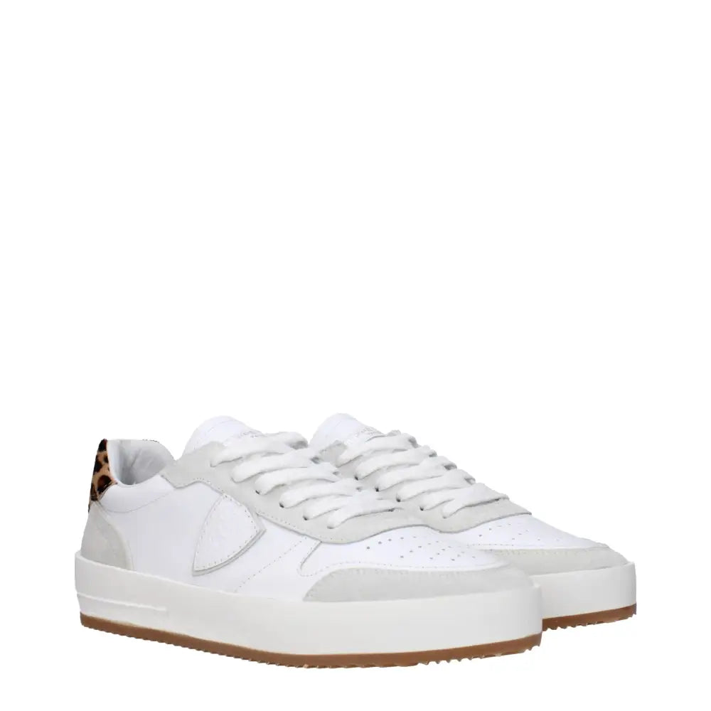 Philippe Model White Leather Low Tops