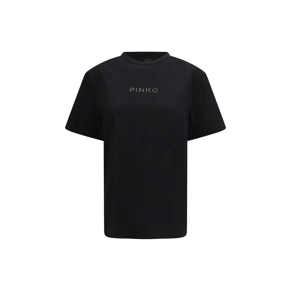 PINKO Black Cotton T-Shirt