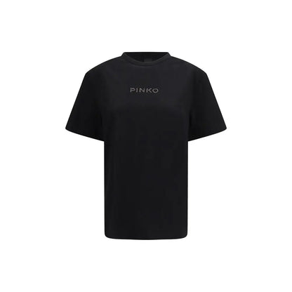 PINKO Black Cotton T-Shirt