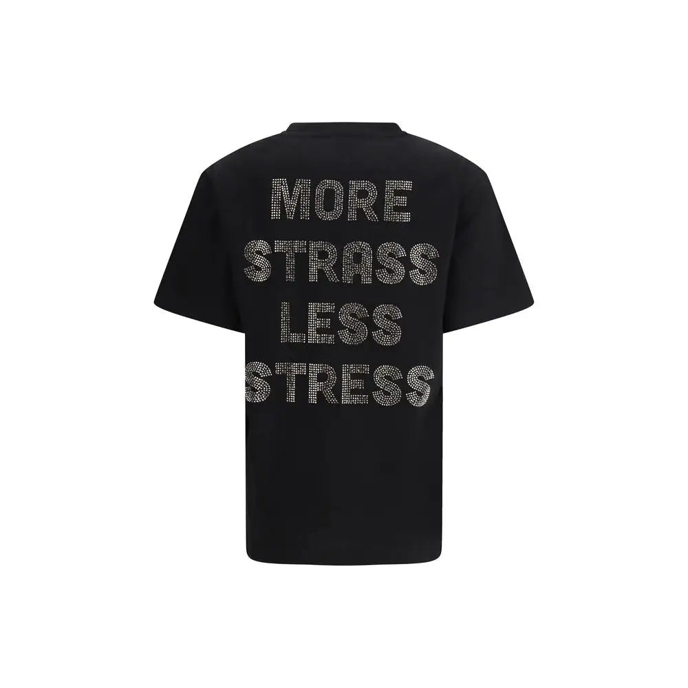 PINKO Black Cotton T-Shirt