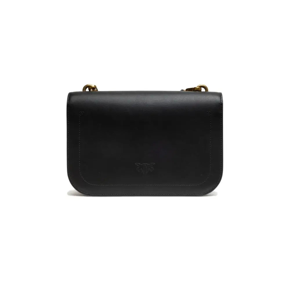 PINKO Black Leather Love Bell Classic Shoulder Bag