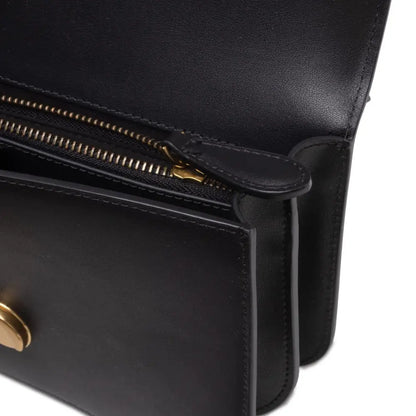 PINKO Black Leather Love Bell Classic Shoulder Bag