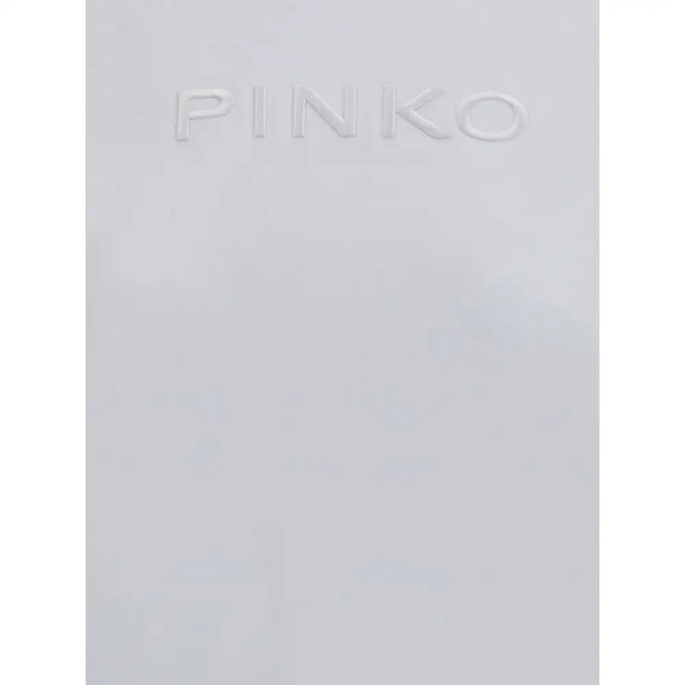 Hvid Pinko logo t-shirt med relieflogo fra outlet mærkevarer