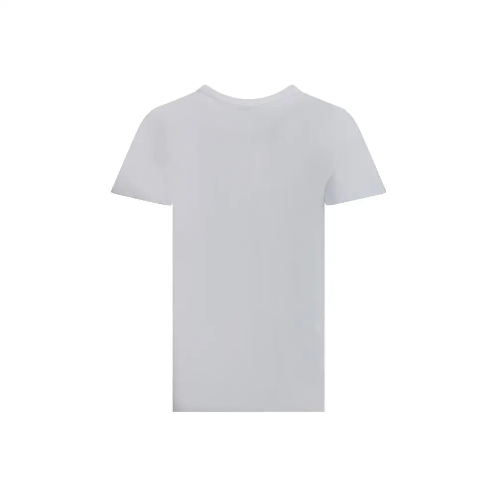 Hvid bomuldst-shirt med Pinko-logo, crew neck og korte ærmer