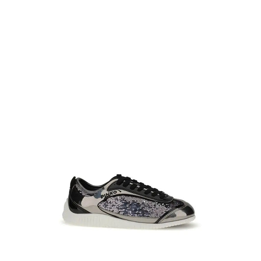 Pinko Paillettes Reby sneakers in silver and black with sequined panel