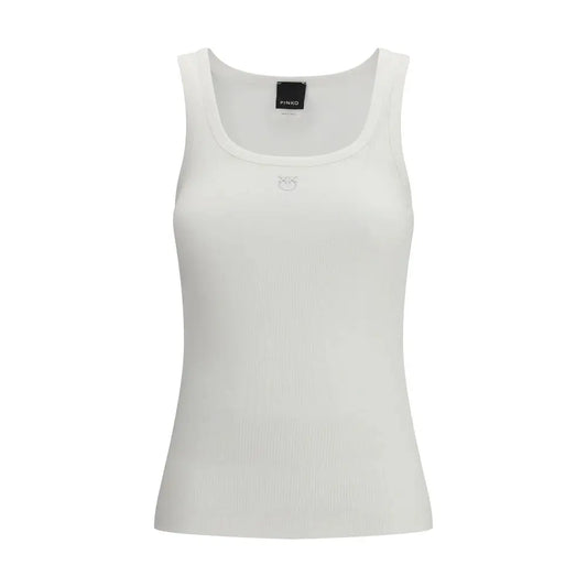 PINKO White Cotton Top - T-shirts