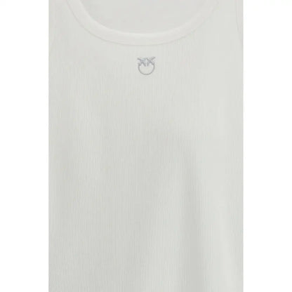 PINKO White Cotton Top - T-shirts