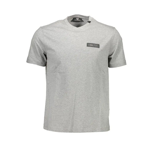Plein Sport Gray Cotton Men T-Shirt - S - T-shirts