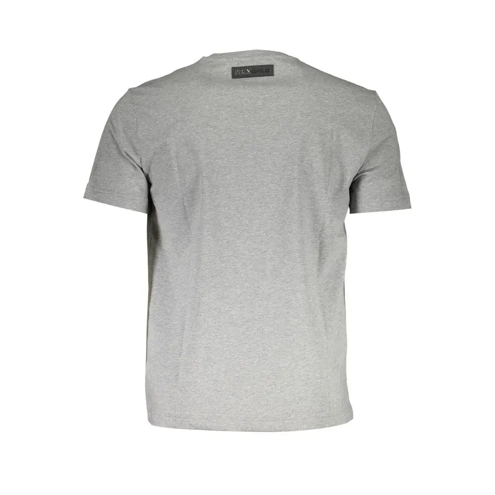 Plein Sport Gray Cotton Men T-Shirt - T-shirts