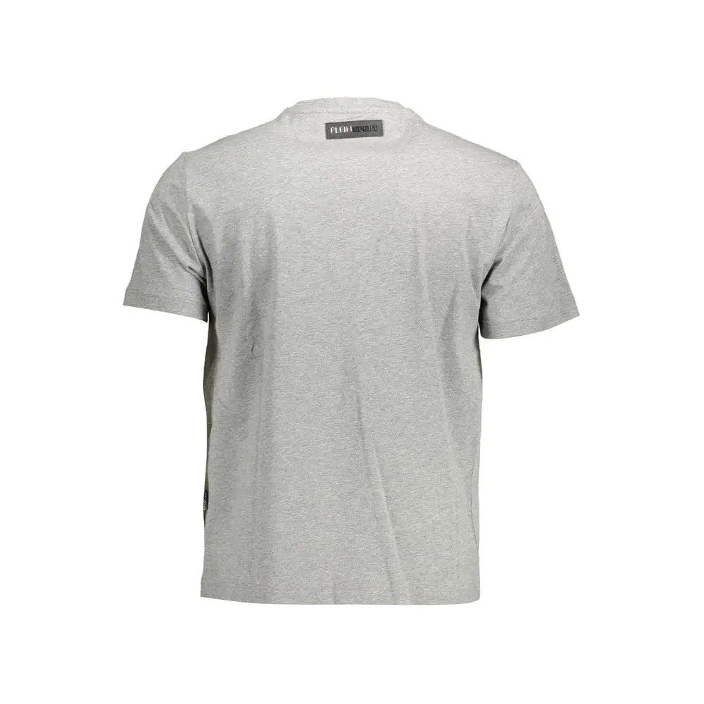 Plein Sport Gray Cotton Men T-Shirt - T-shirts
