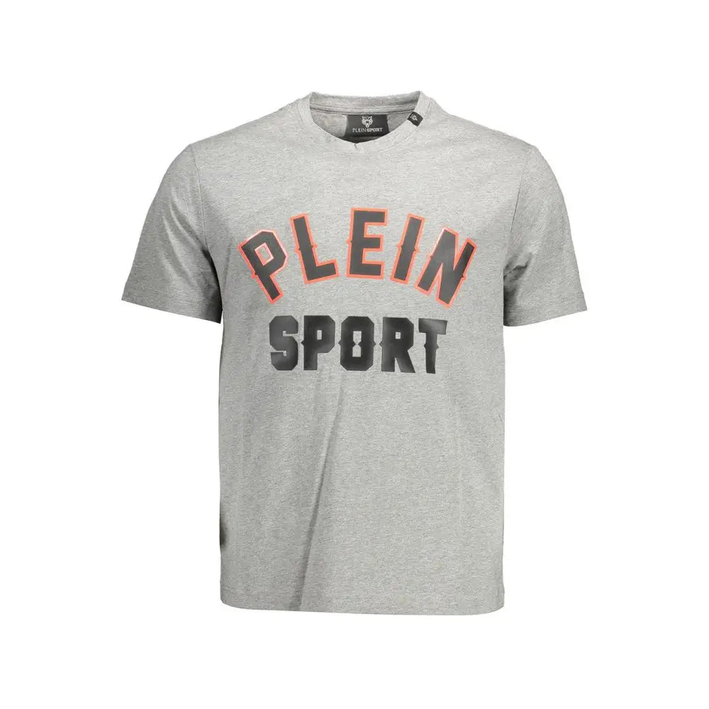 Plein Sport Gray Cotton Men T-Shirt - T-shirts