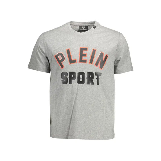 Plein Sport Gray Cotton Men T-Shirt - T-shirts