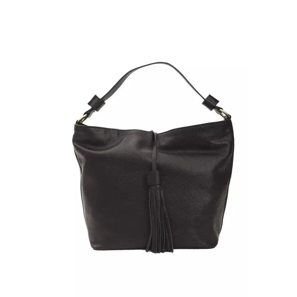 Pompei Donatella Black Leather Women Shoulder Bag