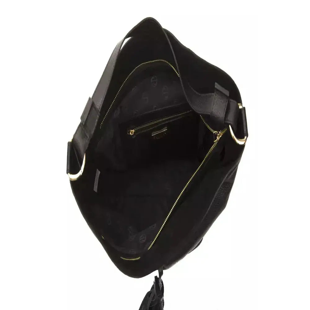 Pompei Donatella Black Leather Women Shoulder Bag