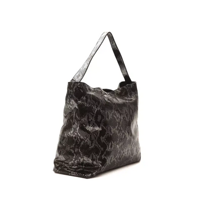 Pompei Donatella Gray Leather Women Shoulder Bag - Skuldertasker