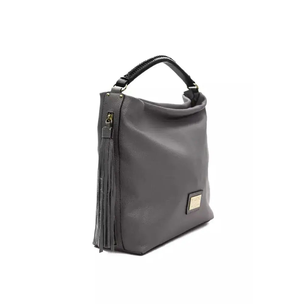 Pompei Donatella Gray Leather Women Shoulder Bag