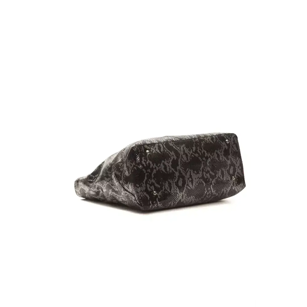 Pompei Donatella Gray Leather Women Shoulder Bag - Skuldertasker