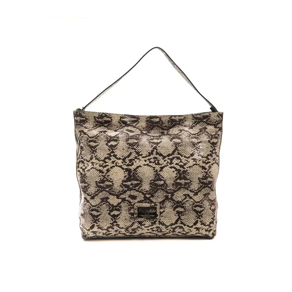 Pompei Donatella Gray Leather Women Shoulder Bag - Skuldertasker