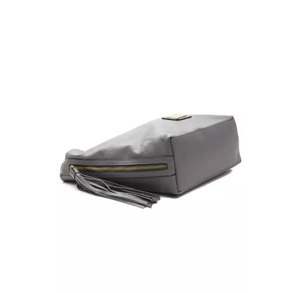 Pompei Donatella Gray Leather Women Shoulder Bag
