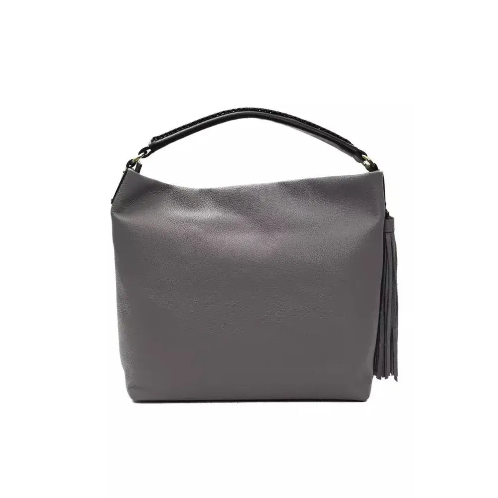 Pompei Donatella Gray Leather Women Shoulder Bag