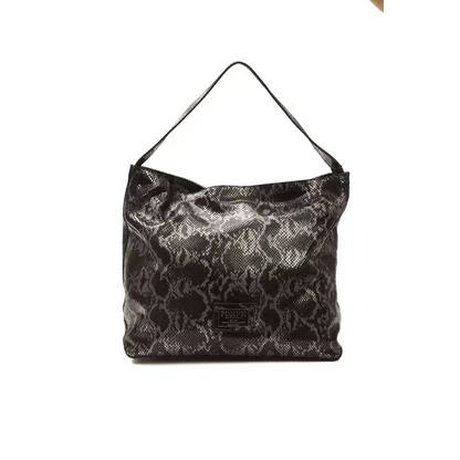 Pompei Donatella Gray Leather Women Shoulder Bag - Skuldertasker