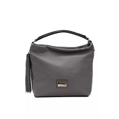 Pompei Donatella Gray Leather Women Shoulder Bag