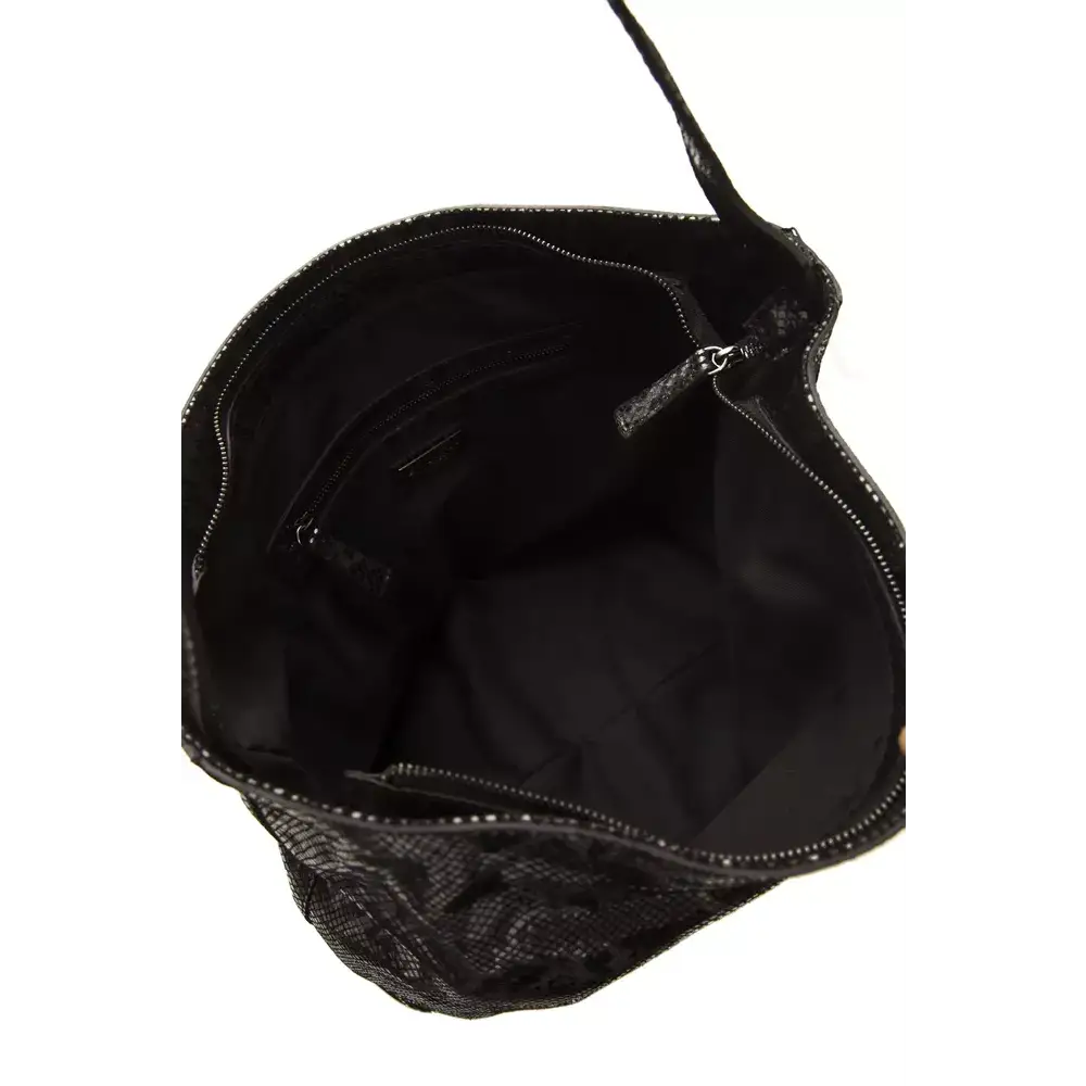 Pompei Donatella Gray Leather Women Shoulder Bag - Skuldertasker