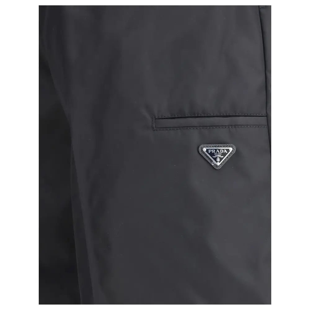 Prada sorte svart genbrug polyamid bermuda shorts med sort trekant-logo