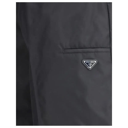 Prada sorte svart genbrug polyamid bermuda shorts med sort trekant-logo