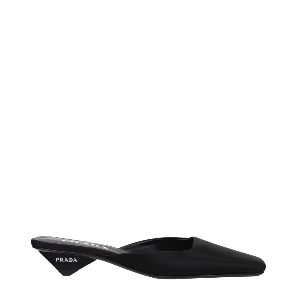 Prada Black Satin Flat Sandals