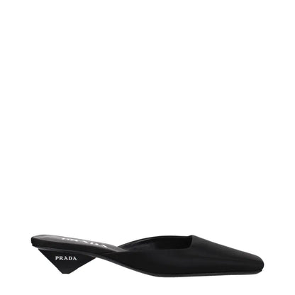 Prada Black Satin Flat Sandals
