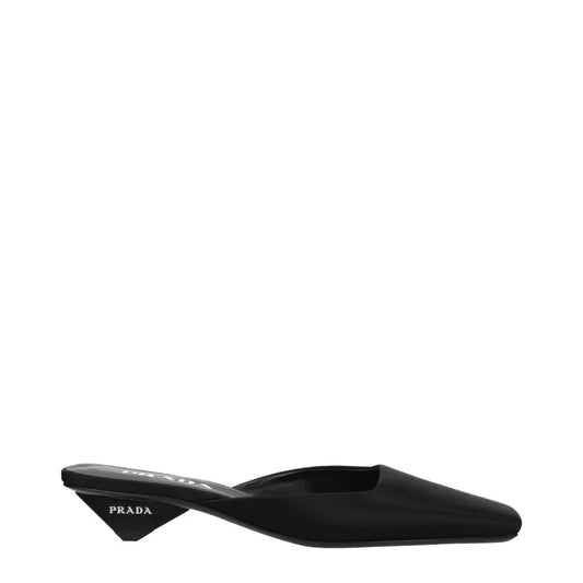 Prada Black Satin Flat Sandals