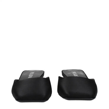 Prada Black Satin Flat Sandals