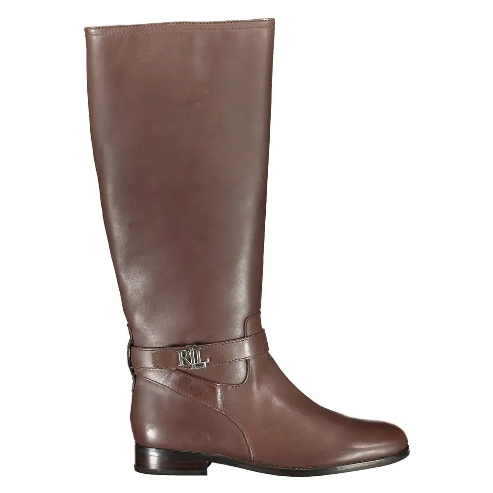 Ralph Lauren Brown Leather Women Boot - Støvler