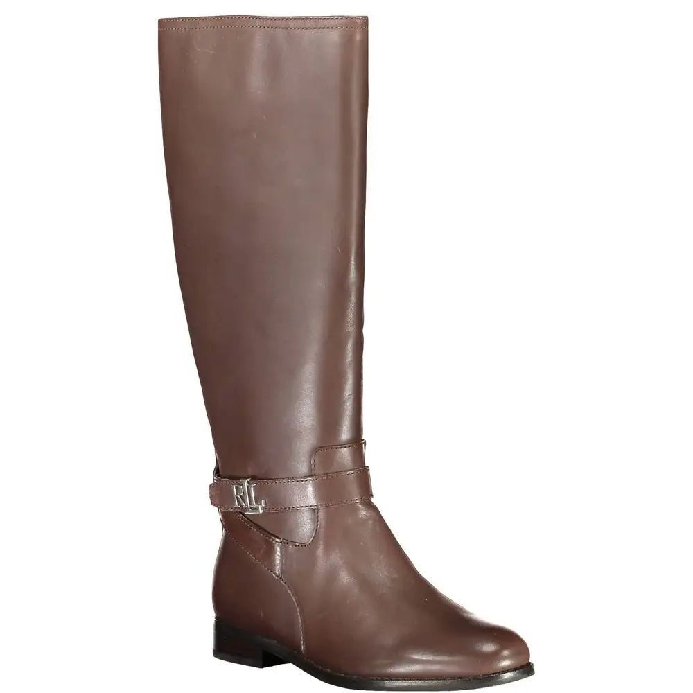 Ralph Lauren Brown Leather Women Boot - Støvler