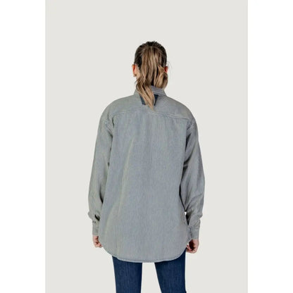 Oversized Replay Blue Cotton shirt i navy-hvide striber