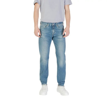 Replay blue cotton skinny jeans i lysvasket denim med straight-leg snit