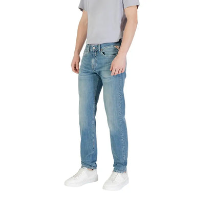 Replay Blue Cotton Skinny Jeans med lysvasket denim og Guess-logo