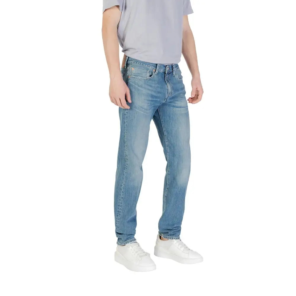 Replay Blue Cotton skinny jeans med lysvask og Levi’s logo