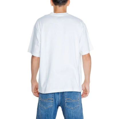 Replay hvide t-shirt i oversized bomuld, 100% originale brands fra outlet mærkevarer